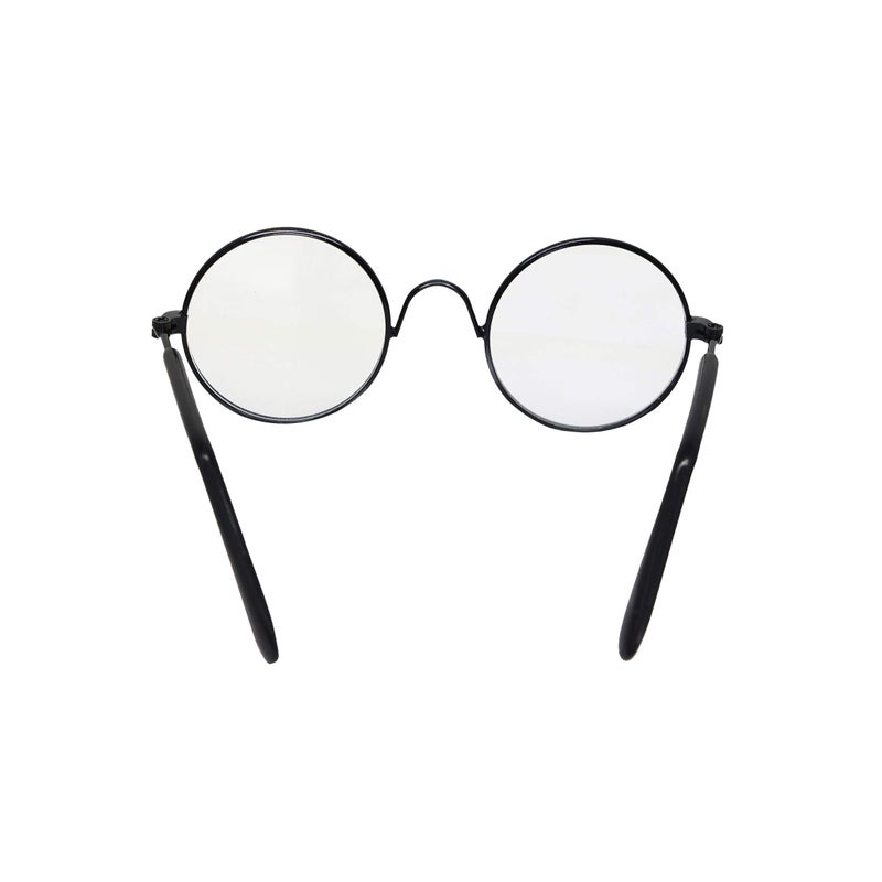 YAODHAOD Pet Sunglasses Classic Retro Circular Metal Prince Sunglasses Funny Cute Puppy Cat Teacher Bachelor Cosplay Glasses Pet Photos Props for Small Dog Catï¼ˆ2 PCS (Transparent) - Image 3